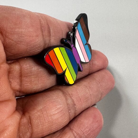 Monarch Rainbow Butterfly Lapel Pin Insect Brooch Badge Jewelry Accessories Pin - Picture 4 of 6